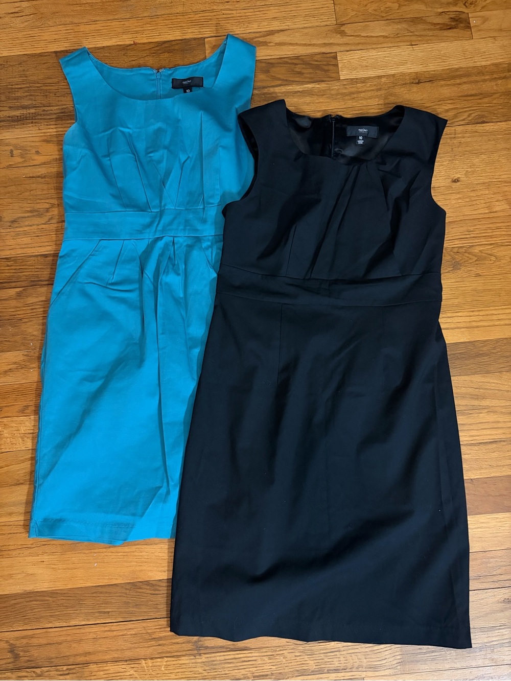 Mossimo Size 10 Sheath Dress Bundle - Black & Teal (Set of 2)⁠